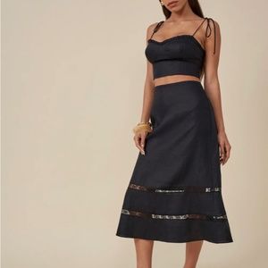 Reformation - Black Rima Linen Two Piece